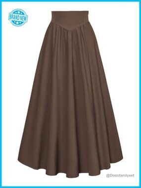 Renaissance Victorian Maxi Skirt Flowy A-Line High Waist Lined Long Skirt